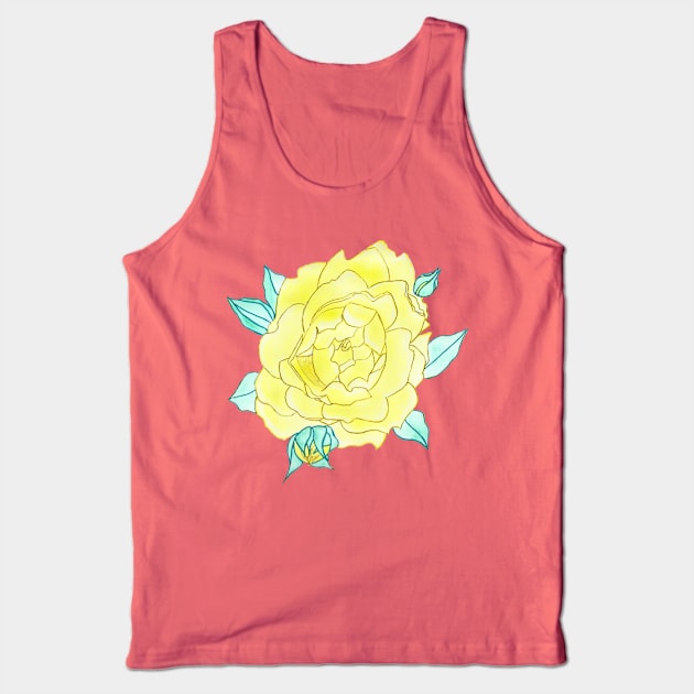 Neutral Rose Watercolor Tank Top by okhismakingart_